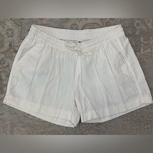 Women's Old Navy White Linen Blend Casual Shorts, Size Large, NWOT